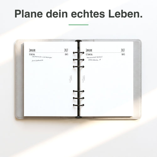 #groesse_a5 A5 Kalendereinlage 1 Tag auf 1 Seite blanko, handschriftlich ausgefüllt