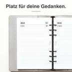 
Linke Seite der A5-Kalendereinlage 1 Tag auf 1 Seite, liniert