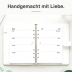 
A5 Kalendereinlage blanko im Organizer – Lifestyle-Flatlay