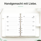 
A5 Kalendereinlage liniert im Organizer – Lifestyle-Flatlay
