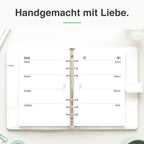 
A5 Kalendereinlage blanko im Organizer – Lifestyle-Flatlay