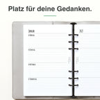 
Linke Seite der A5-Kalendereinlage 1 Woche auf 2 Seiten, liniert