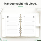 
A5 Kalendereinlage liniert im Organizer – Lifestyle-Flatlay