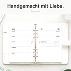 
A5 Kalendereinlage blanko im Organizer – Lifestyle-Flatlay