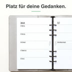 
Linke Seite der A5-Kalendereinlage 1 Woche auf 2 Seiten, Dot Grid