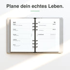 
A5 Kalendereinlage 1 Woche auf 2 Seiten liniert, handschriftlich ausgefüllt