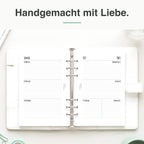 
A5 Kalendereinlage liniert im Organizer – Lifestyle-Flatlay