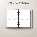 #groesse_a5 A5 Kalendereinlage 1 Woche auf 2 Seiten, blanko, im Ringbuch aufgeschlagen (Kreativ-Layout)