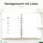 
A5 Kalendereinlage blanko im Organizer – Lifestyle-Flatlay