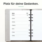 
Linke Seite der A5-Kalendereinlage 1 Woche auf 1 Seite, liniert