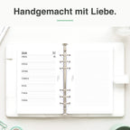 
A5 Kalendereinlage liniert im Organizer – Lifestyle-Flatlay