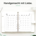 
A5 Kalendereinlage im Organizer – Lifestyle-Flatlay