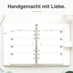 
A5 Kalendereinlage elfenbeinmädchen-Edition im Organizer – Lifestyle-Flatlay