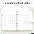 
A5 Kalendereinlage elfenbeinmädchen-Edition im Organizer – Lifestyle-Flatlay