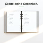 
A5 Dot-Grid-Notizpapier in Benutzung, handschriftlich beschrieben