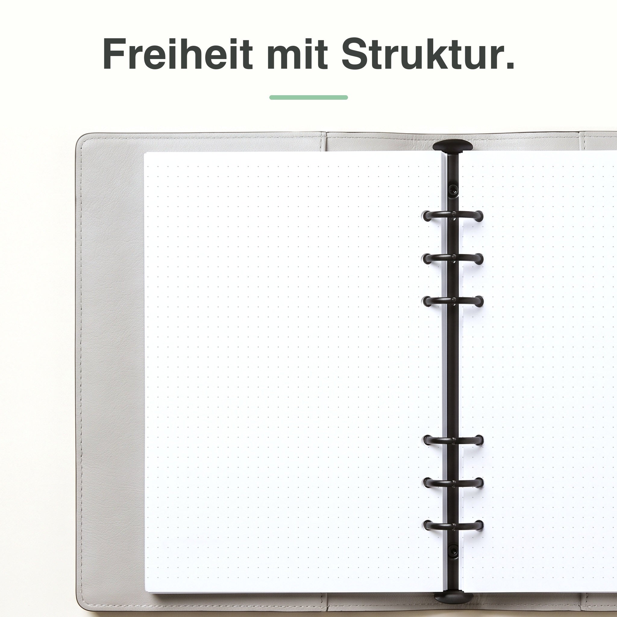 
A5 Dot-Grid-Notizpapier, linke Seite mit Punktraster