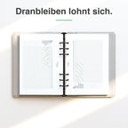 
A5 Tracker-Liste handschriftlich ausgefüllt, Gewohnheiten abgehakt