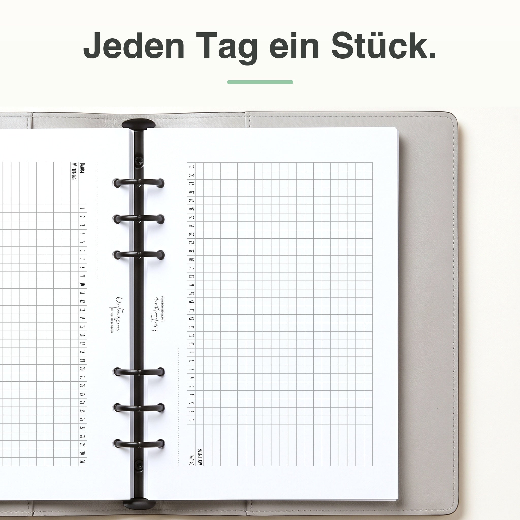 
A5 Tracker-Einlage, rechte Seite im Detail