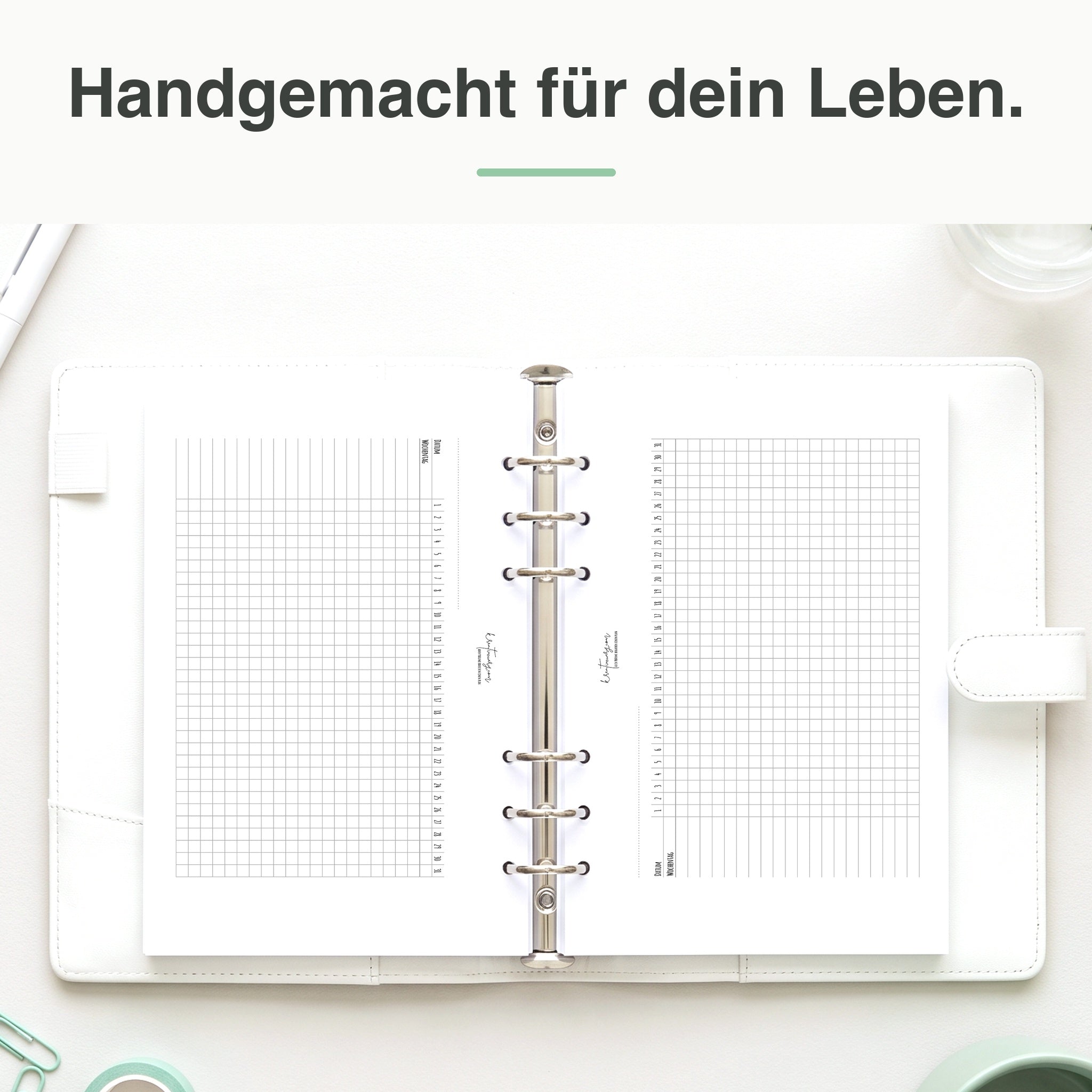 
A5 Tracker-Liste im Einsatz auf dem Schreibtisch