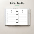 #groesse_a5 A5 To-do-Liste undatiert, aufgeschlagen im Ringplaner