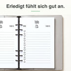 
A5 To-do-Einlage, rechte Seite mit Aufgabenfeldern
