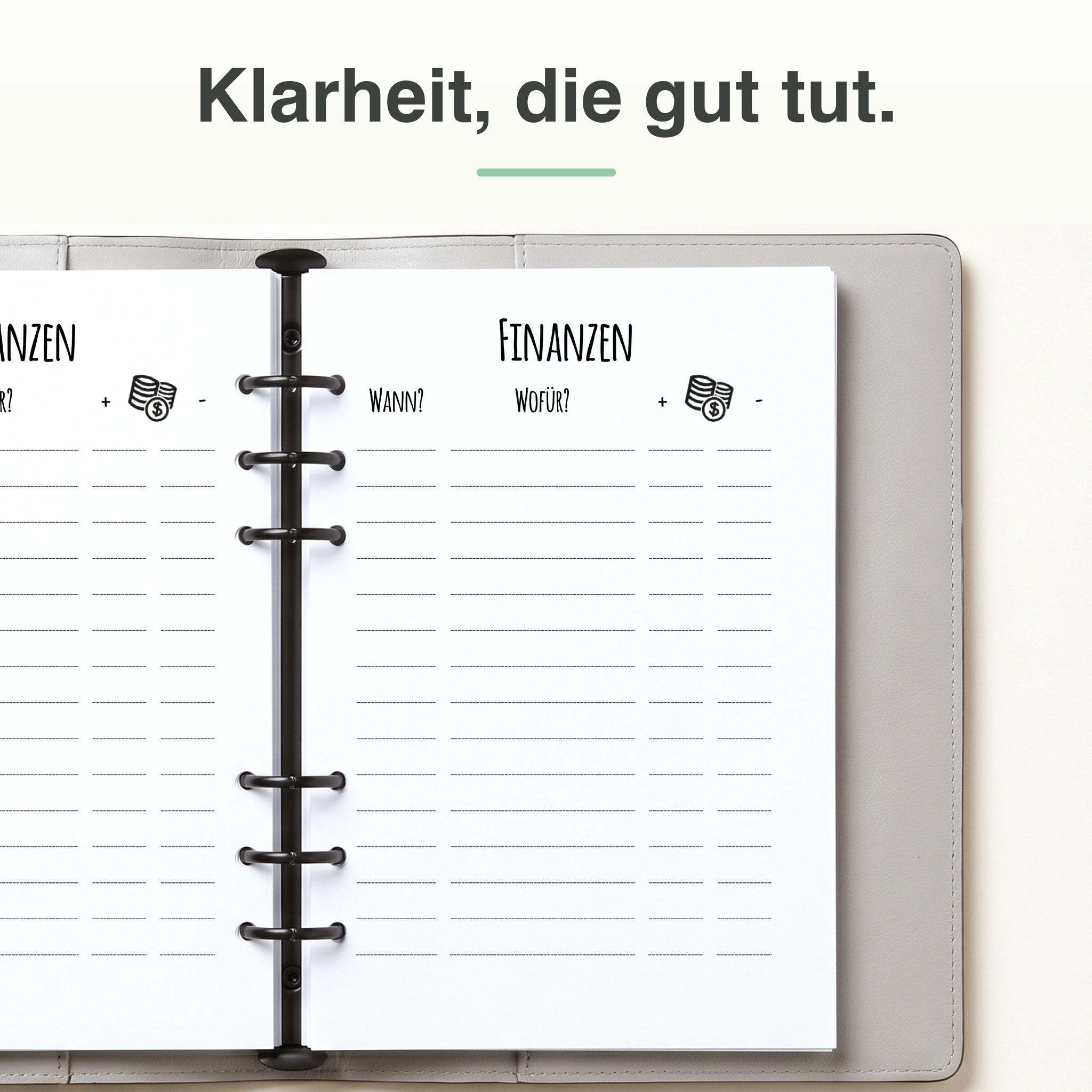 
A5 Finanz-Einlage, rechte Seite mit Budgetfeldern