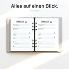 
A5 Einkaufsliste handschriftlich ausgefüllt, Produkte notiert
