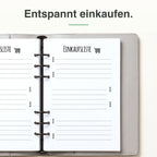 
A5 Einkaufs-Einlage, rechte Seite