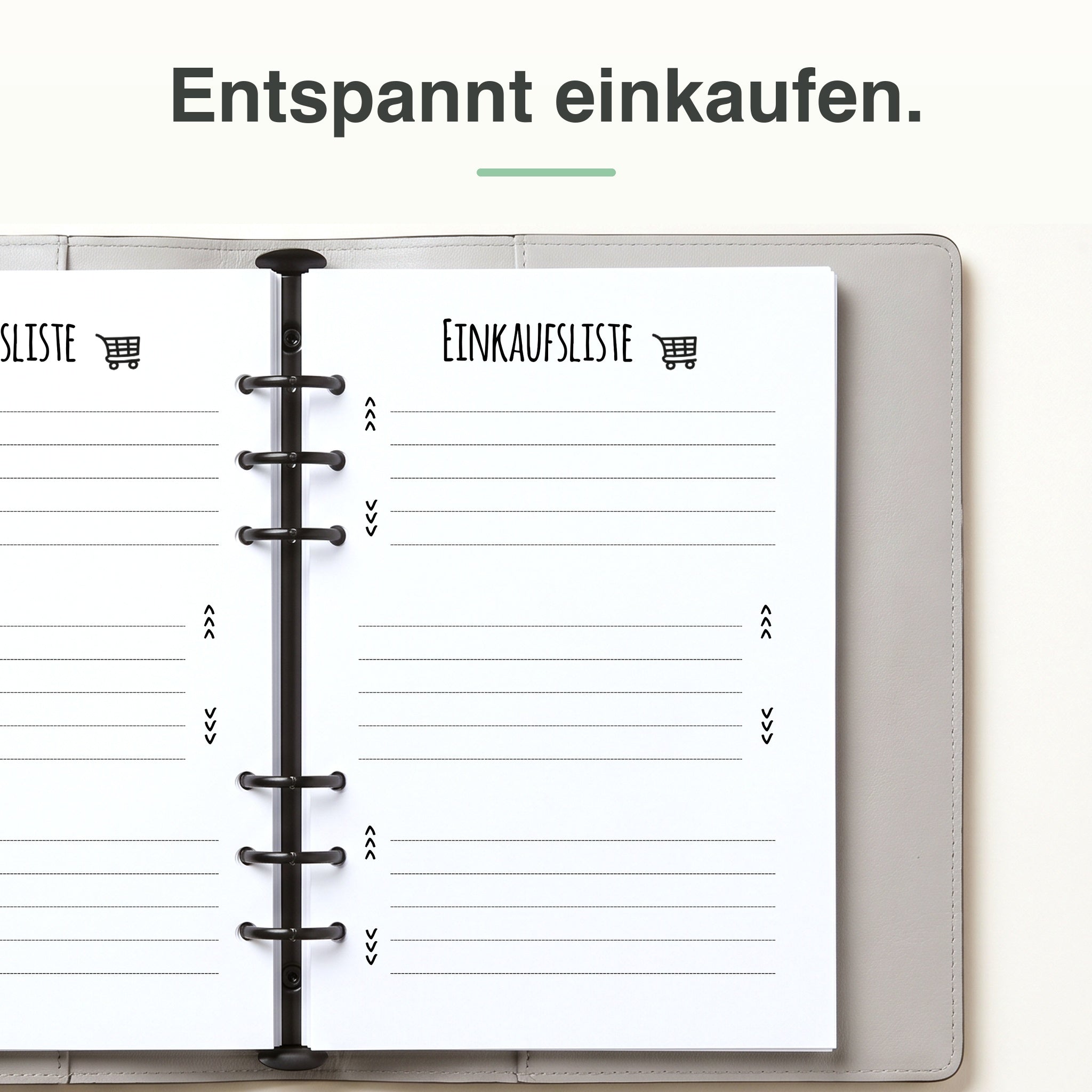 
A5 Einkaufs-Einlage, rechte Seite