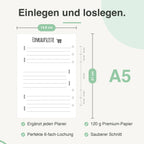 
A5 Einkaufs-Einlage, passend für A5-Ringbücher (z. B. Filofax)