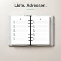 #groesse_a5 A5 Adressliste, aufgeschlagen im Ringplaner