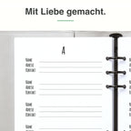 
Adressliste Nahaufnahme – Kontaktfelder, Premiumpapier
