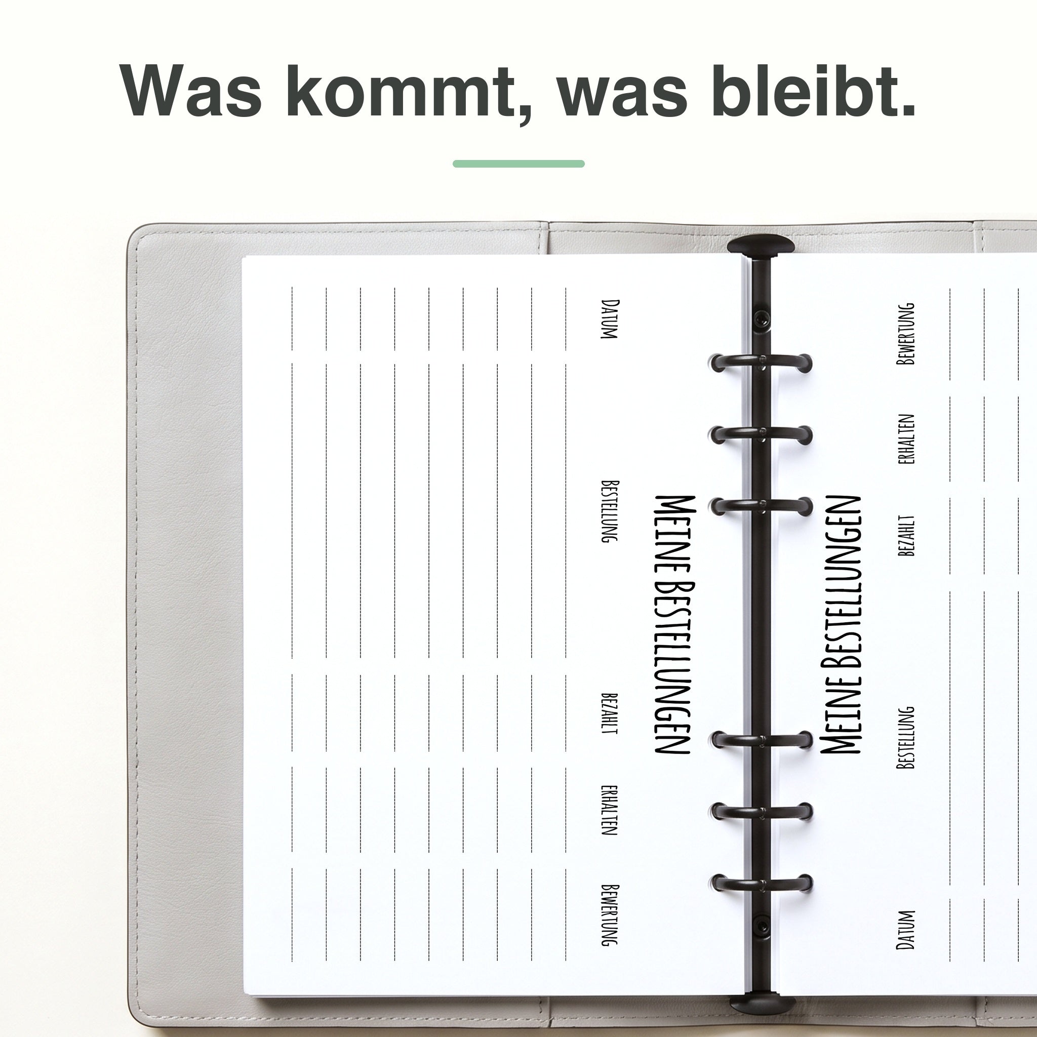 
A5 Bestell-Einlage, linke Seite mit Bestellfeldern