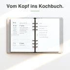 
A5 Rezeptvorlage handschriftlich ausgefüllt, Lieblingsrezept eingetragen