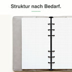 
Personal Notizpapier kariert, linke Seite mit Karomuster
