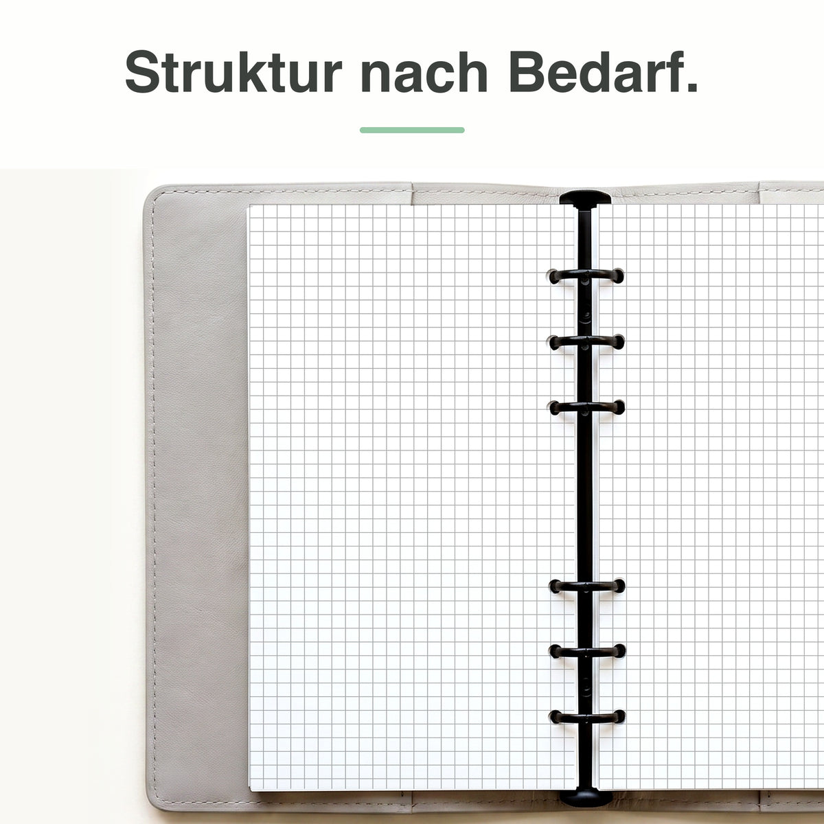 
Personal Notizpapier kariert, linke Seite mit Karomuster