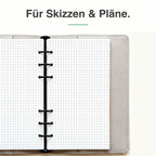 
Personal Notizpapier kariert, rechte Seite