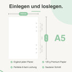 
A5 Blankopapier, passend für A5-Ringbücher (z. B. Filofax)