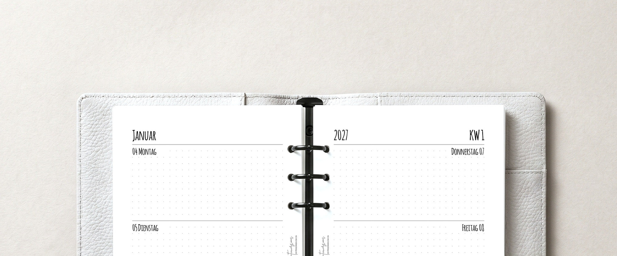 Übersicht handgemachter Kalendereinlagen für Filofax und Ringbuch, A5 und Personal