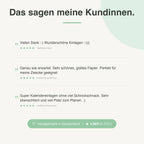
Kundenbewertungen zu Kalendereinlagen 1T1S Blanko - 4,96 von 5 Sternen