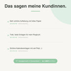 
Kundenbewertungen zu Kalendereinlagen 1T1S Liniert - 4,96 von 5 Sternen