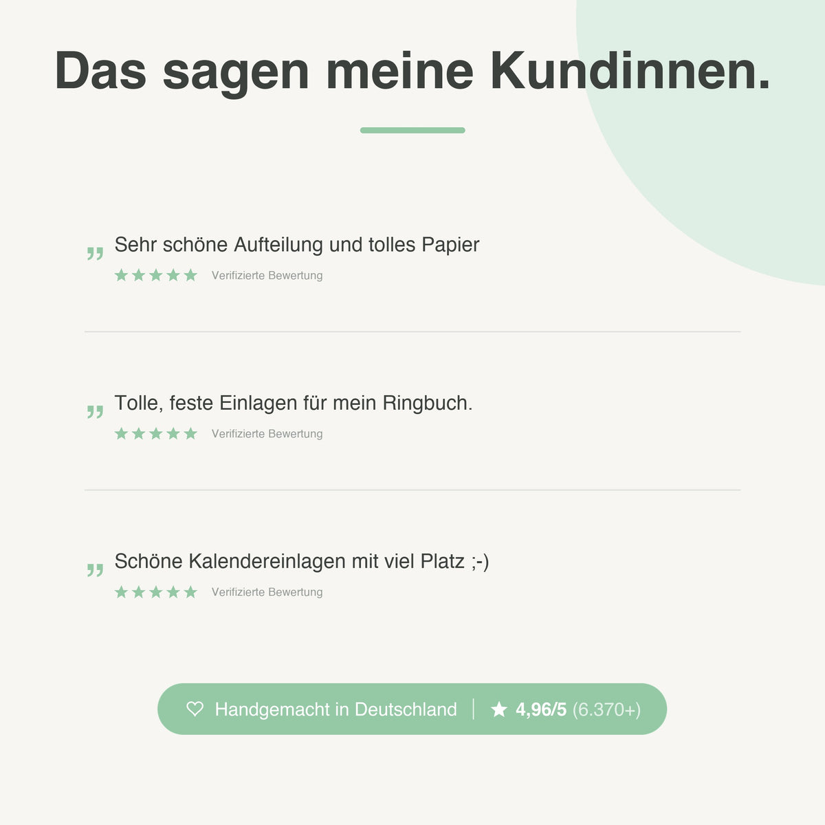 
Kundenbewertungen zu Kalendereinlagen 1T1S Liniert - 4,96 von 5 Sternen