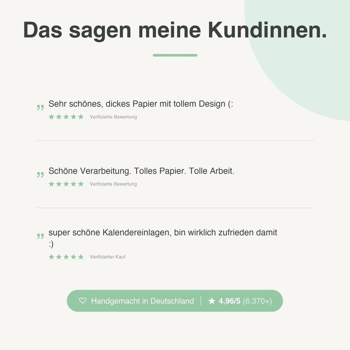 
Kundenbewertungen zu Kalendereinlagen 1W2S Kreativ - 4,96 von 5 Sternen