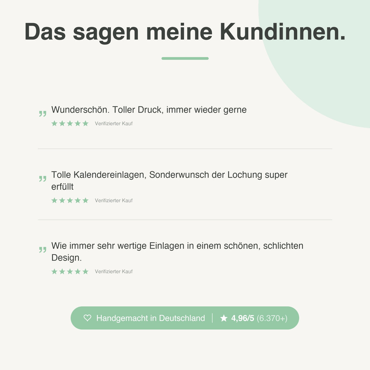 
Kundenbewertungen zu Kalendereinlagen 1W2S Liniert (Notizen unten rechts) - 4,96 von 5 Sternen