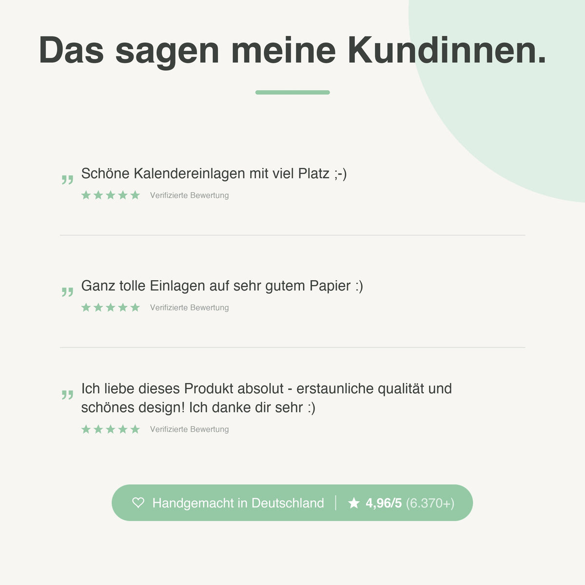 
Kundenbewertungen zu Kalendereinlagen 2T1S Dot Grid - 4,96 von 5 Sternen