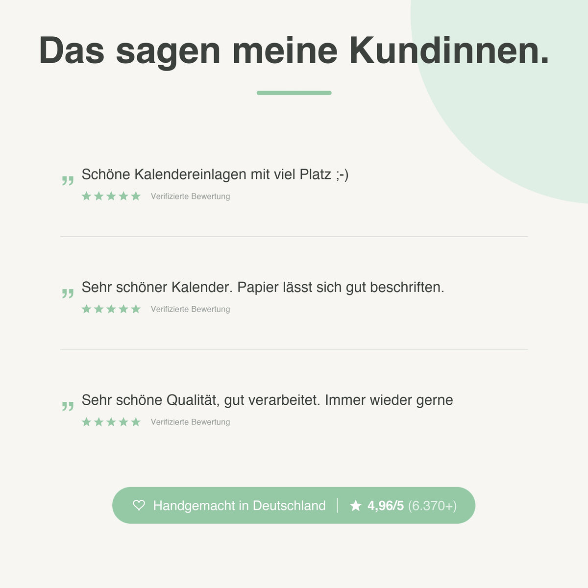 
Kundenbewertungen zu Kalendereinlagen 2T1S Liniert - 4,96 von 5 Sternen